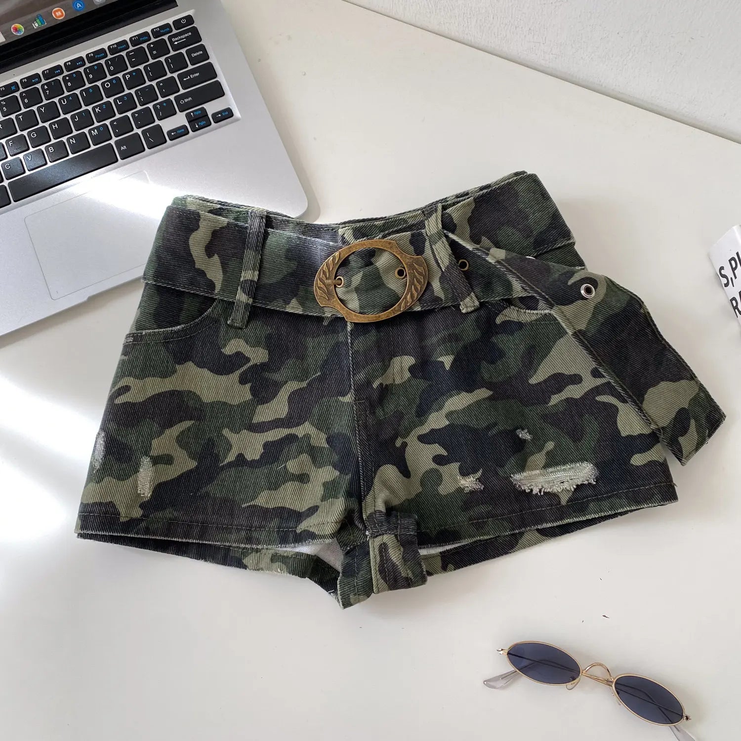American Retro High Waist Denim Shorts Women Summer Ripped Mini Hot Girl Style Street Fashion Versatile Daily Casual Jeans Women