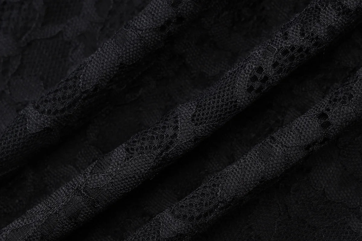 Woman Clothing Spaghetti Strap Mesh Lace Patchwork Party Club Dress Female Sexy See-through Sleeveless Short Evening Dresses