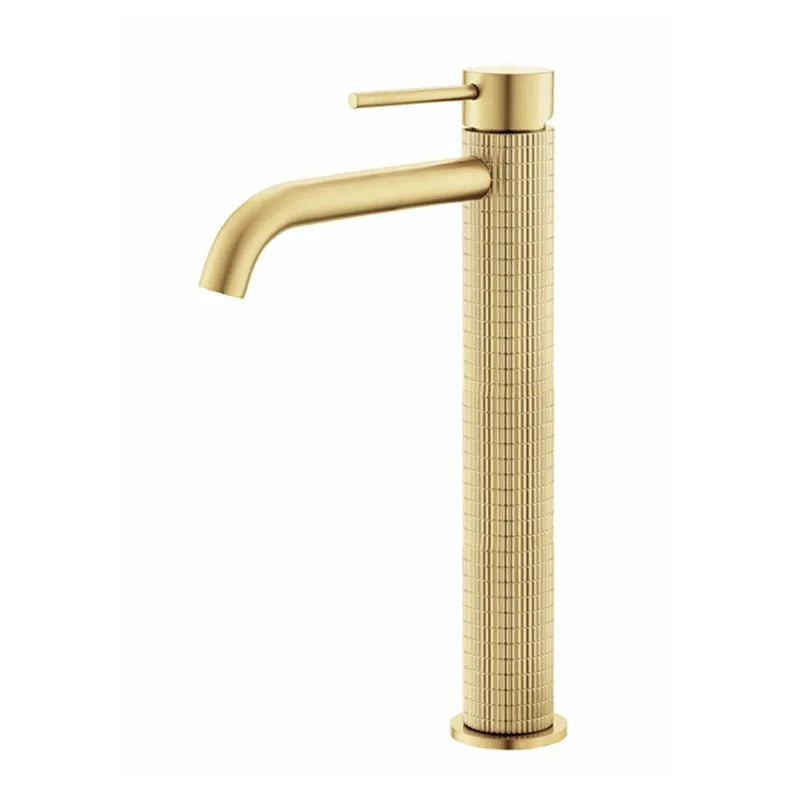 Brushed Rose Gold Bathroom Faucet Brushed Gold Basin Faucet Art Carved Sink Tap Hot & Cold Grey Lavatory Faucet Crane Water Tap