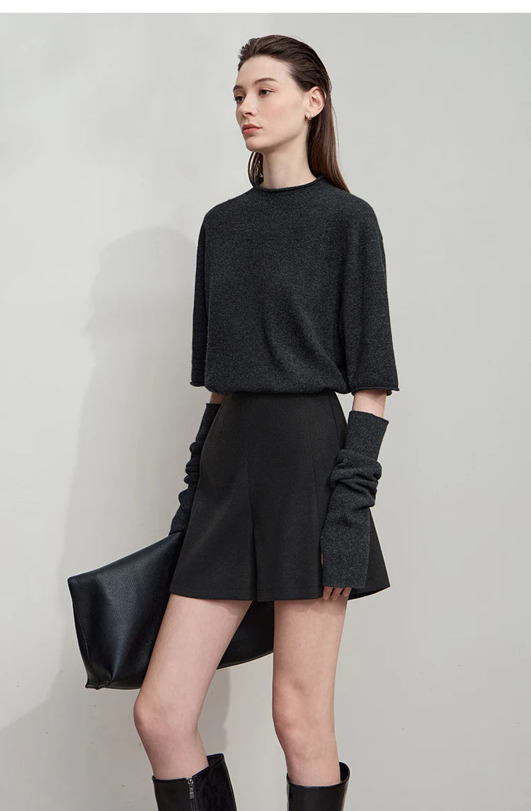 AMII 2025 Autumn Concise for Loose Casual Wide-leg Female pants Elegant Office Lady Simple  Shorts Bottoms 12523083