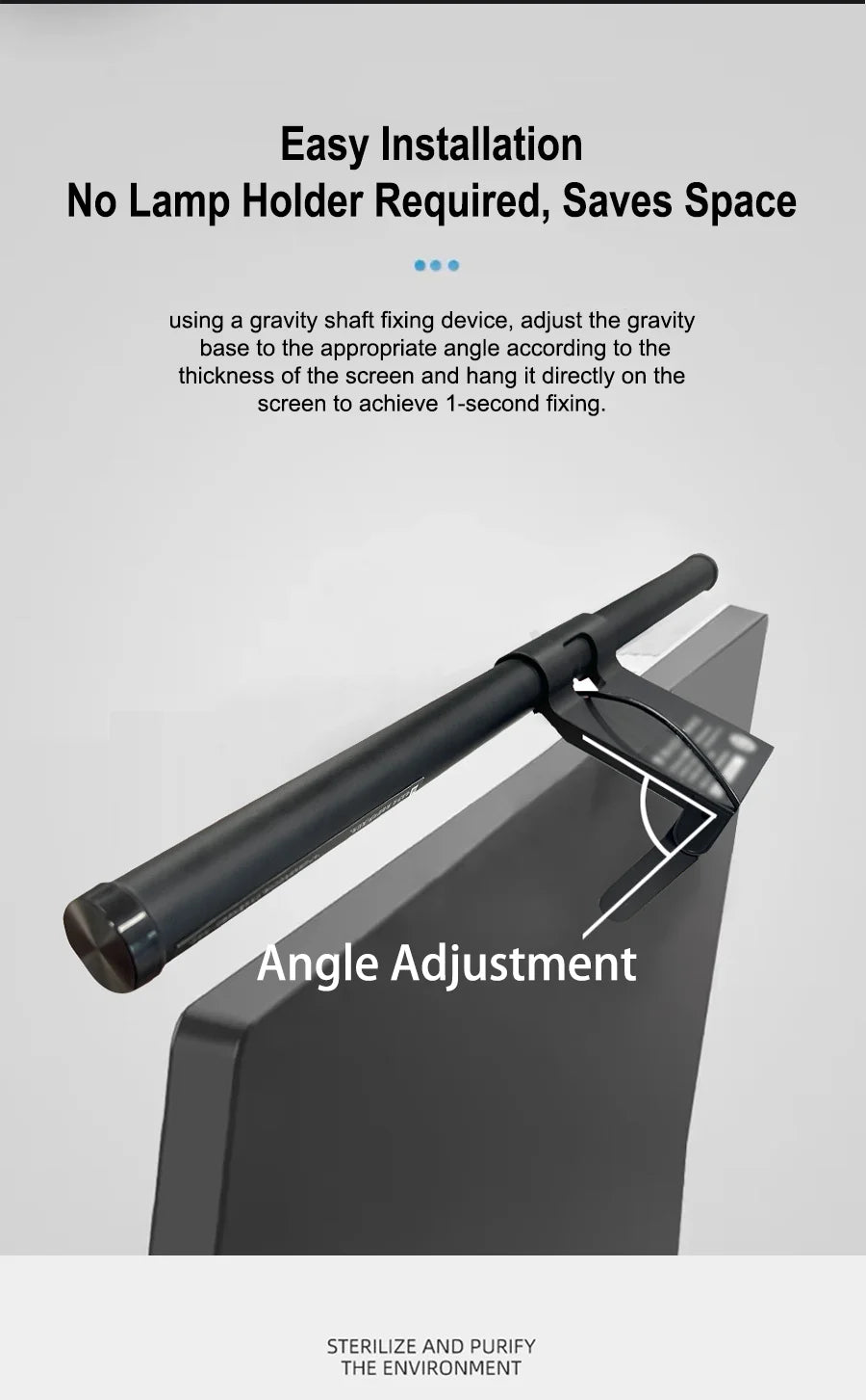 30CM LED Monitor Light Bar, Anti‑Glare Screen Hanging Fill Lamp, Eye‑Caring Smart Desk Lamp for Office Reading, Gaming Screen Lighting