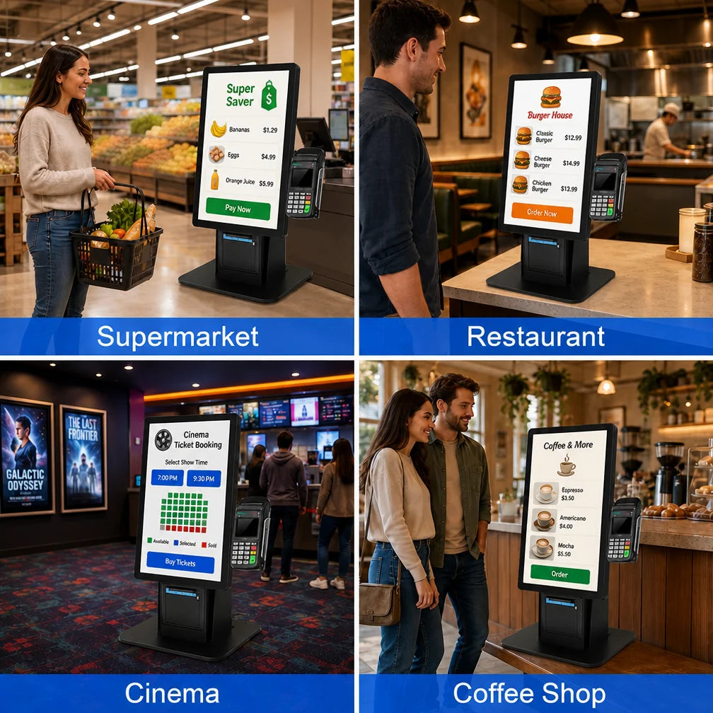 Hot Selling QR Code Scanner 21.5 Inch All in One Self Order Kiosk Android Desktop Customized Payment Kiosk