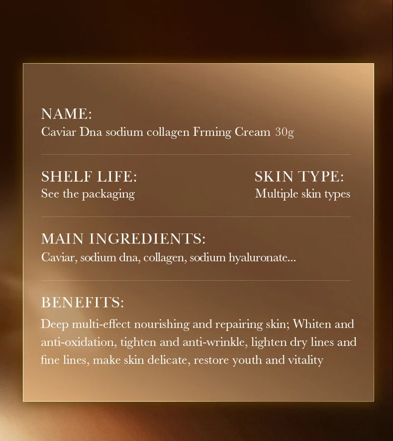 Caviar Firming Wrinkles Face Cream Collagen Lightening Fine Lines Deep Hydration Moisturizing Smooth Brighten Skin Care Products