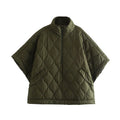 Women’s Autumn Thin Bat Sleeve Cotton Padded Jacket Easy On Off Fashion Warm Lightweight Comfortable Style