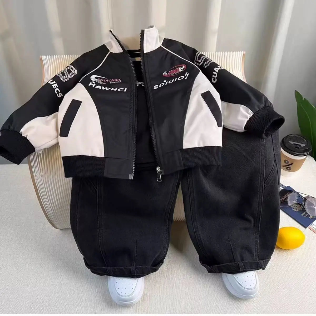Boys' Outerwear Autumn Children's Cool And Handsome Motorcycle Suit 2026 New Stylish Baby Thin Jacket Trend