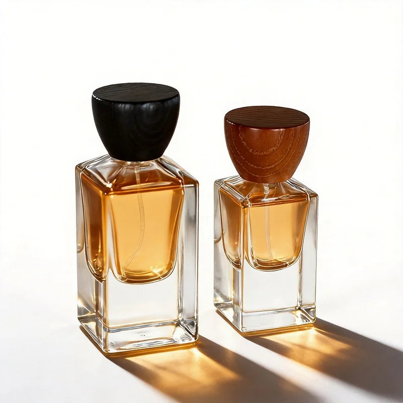 5pcs 30/50ml Premium Perfume Bottle Clear Square Glass Bottle Thickened Bottom Fine Mist Spray Bottle Crimp Nick Bayonet Bottle