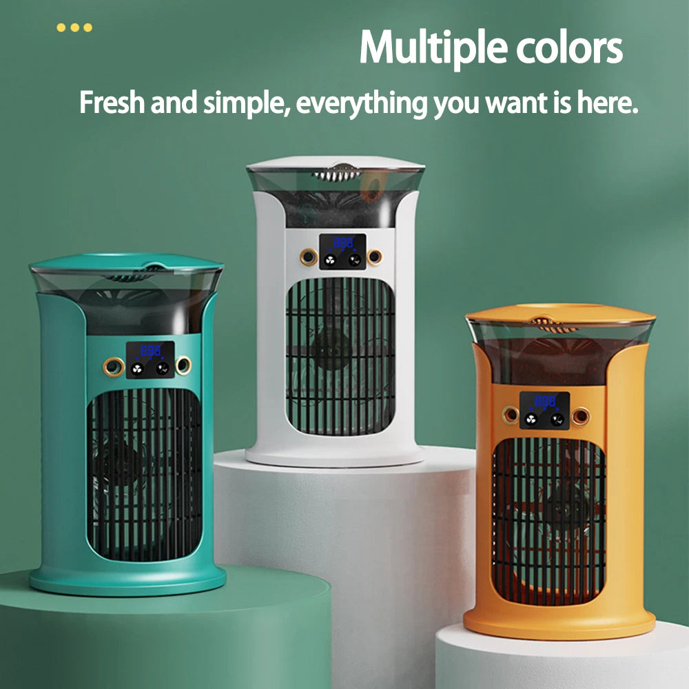 Desktop Mini Air Conditioner Portable USB Air Cooler Fan For Home Room Camping Humidifier Cooling Fans 7 Color Night Lamp 선풍기