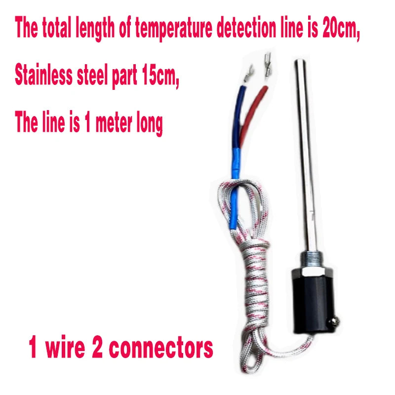 Two wires and four connectors for the oven components Probe thermocouple Temperature regulator Temperature regulator