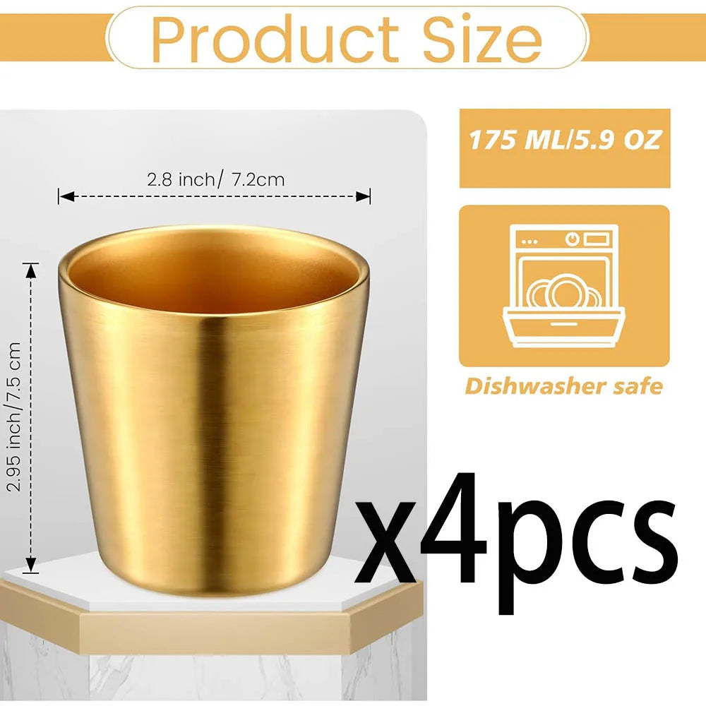 Stainless Steel Cups Double Wall Tumbler Glasses Stackable Glasses Metal Drinking Cups Insulated Drinking Glasses Reusable