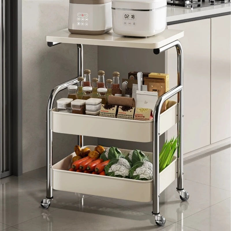 Kitchen Islands And Carts Trolley Rack Mobile Multi Functional Household Multi Layer Storage Organizer Cart Rack Shelf Furniture