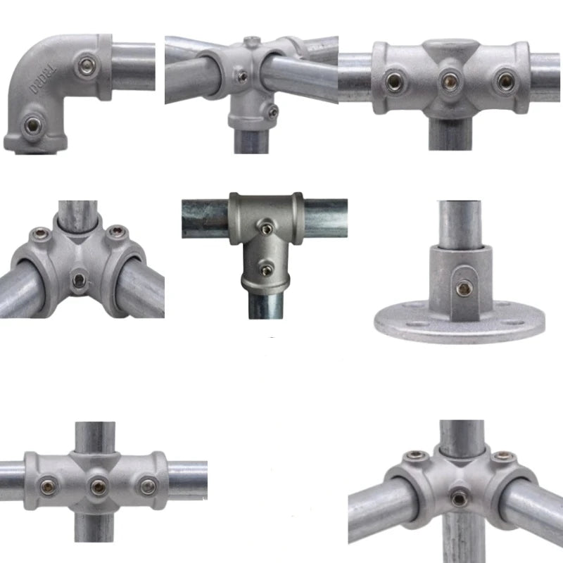 20/25mm Round Tube Pipe Joint Pipe Fitting Aluminum Alloy Steel Pipe Connectors DIY Clothes Hanger Plant Rack Shed