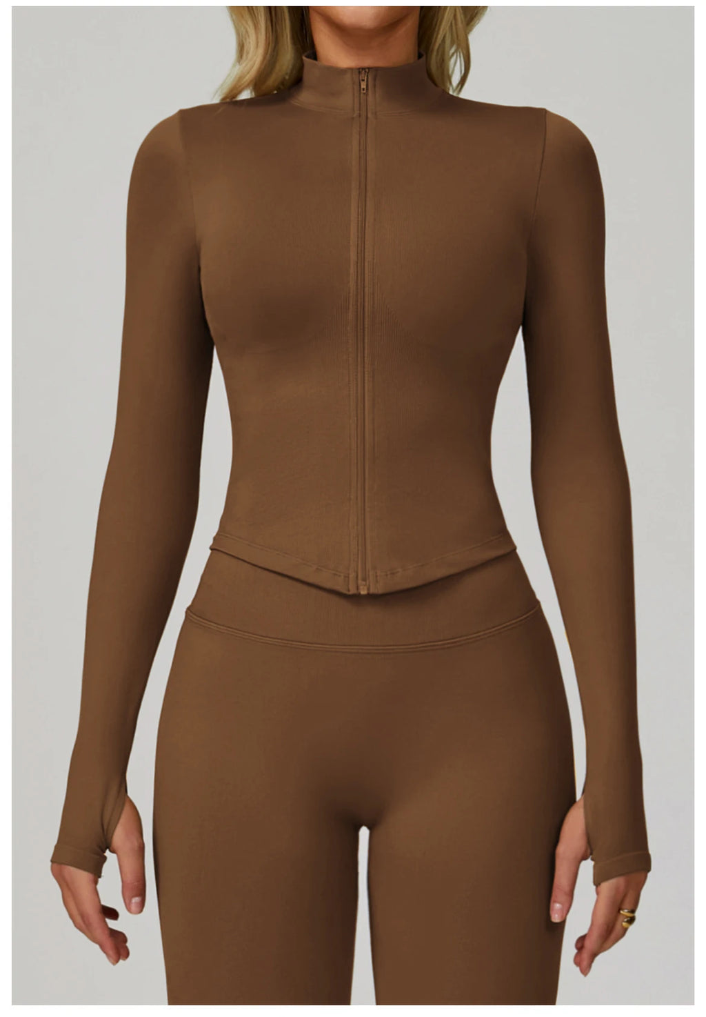 Zipper Yoga Shirts For Women Long Sleeve Seamless Fitness Running Gym Jacket Workout Dry Fit Breathable High Elastic Sports Top