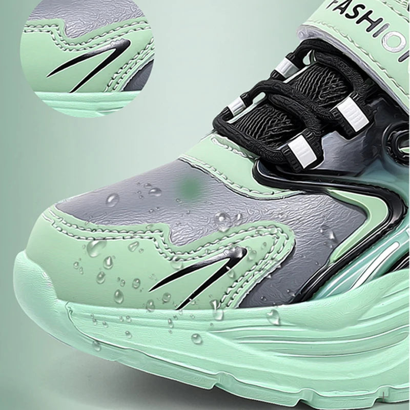 2026 Four Season Universal Children's Shoes Synthetic Leather Runshoes Boys Ordinary Thick Shoe Lightweight Shock Absorption Sne