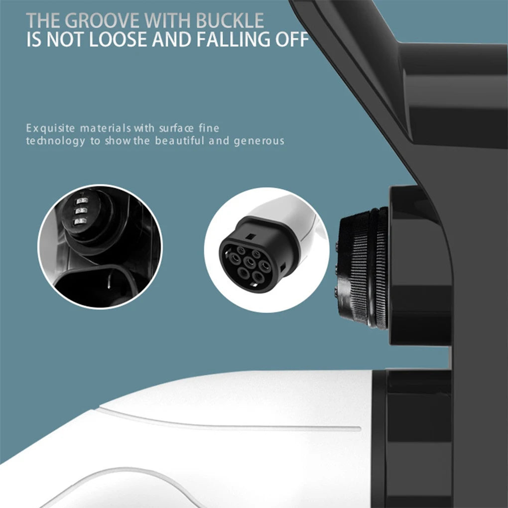 EV Charger TYPE 2 Holder with lock Hang Cable Hook For Electric Car Wall Mount Charger Bracket Connector