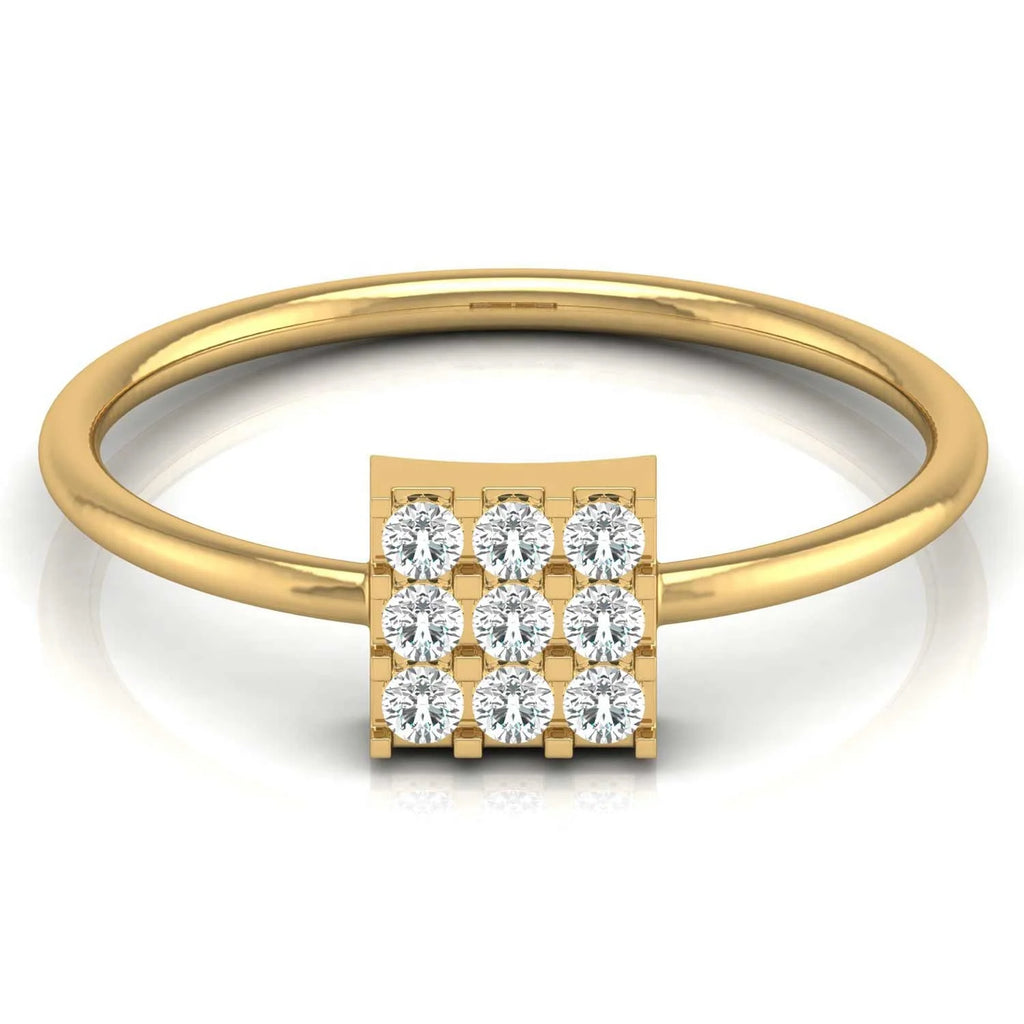 Lab Grown Diamond Ring 14K 18K Solid Gold 9 Stone Matrix CVD Diamond Engagement Ring Dainty Geometric Fine Jewelry For Women