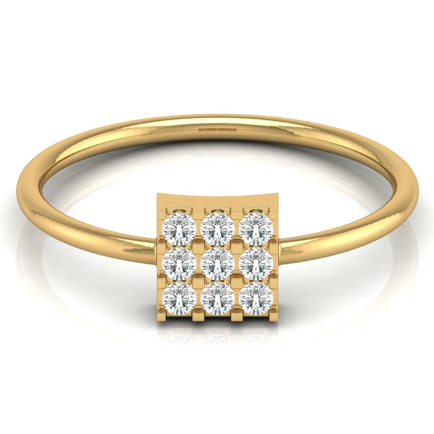 Lab Grown Diamond Ring 14K 18K Solid Gold 9 Stone Matrix CVD Diamond Engagement Ring Dainty Geometric Fine Jewelry For Women