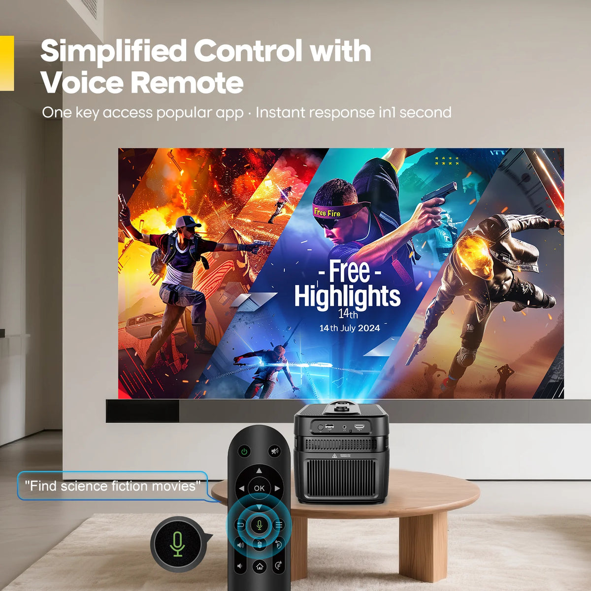 Magcubic Auto Focus Ultra Short Throw Projector 900ANSI With Auto Offset 1080P 8K HD WiFi6 BT5.4 Allwinner H726 Voice HY450C