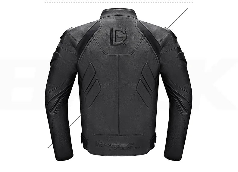 GHOST RACING Winter Motorcycle Jacket Leather Chaqueta Moto Men Waterproof Moto Suit Motorbike Riding Jacket Motocross Jacket