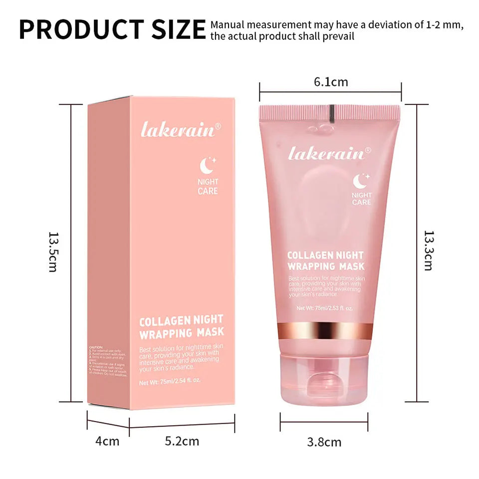 Collagen Jelly Cream Hydrolyzed Collagen Overnight Facial Mask Wrapping Peel-Off Mask Hydrating Firming Moisturizing SkinCare