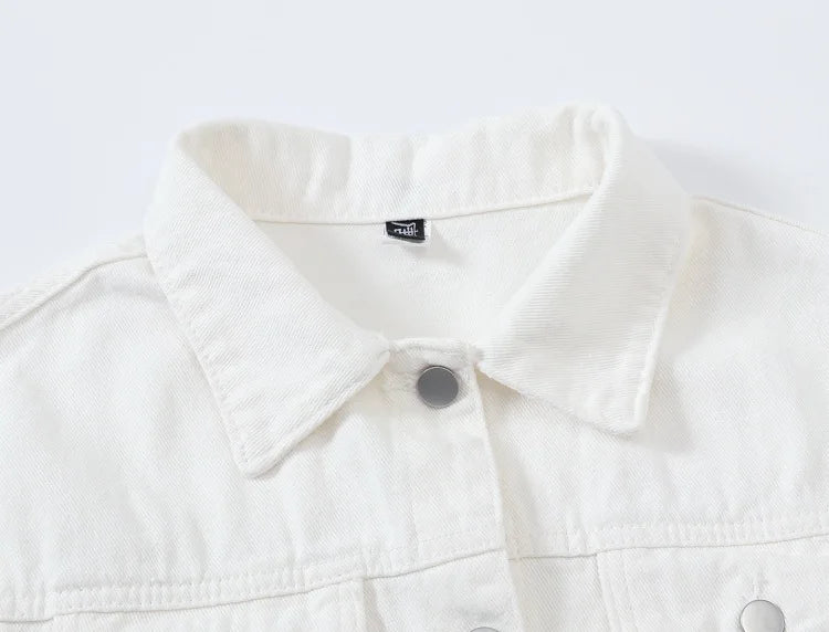 Pink Denim Jacket Women's Spring Autumn Single-breasted Lapel Coat Fashion Green Black Red Blue Outerwear Female Jean Overcoat