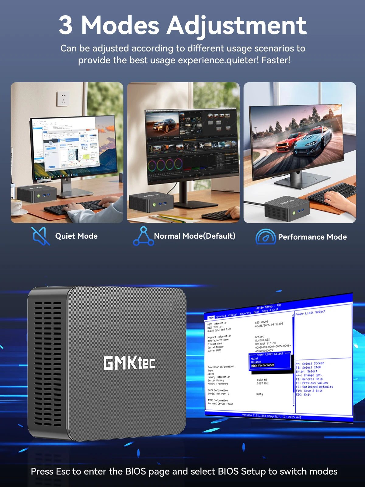 GMKtec NUCBOX G3S Mini PC Intel Alder Lake N95 Win11 Pro Mini PC 8GB DDR4 128/256GB PCIe M.2 SSD WiFi 5 BT5.0 Desktop Computer
