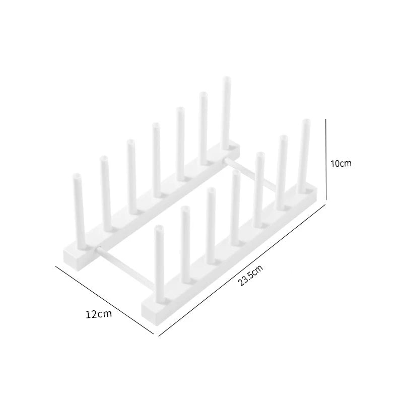 Plastic Dish Drainer Rack Kitchen Pot Lid Storage Rack Desktop Plates Display Shelf Detachable Stand Racks Kitchen Accessories
