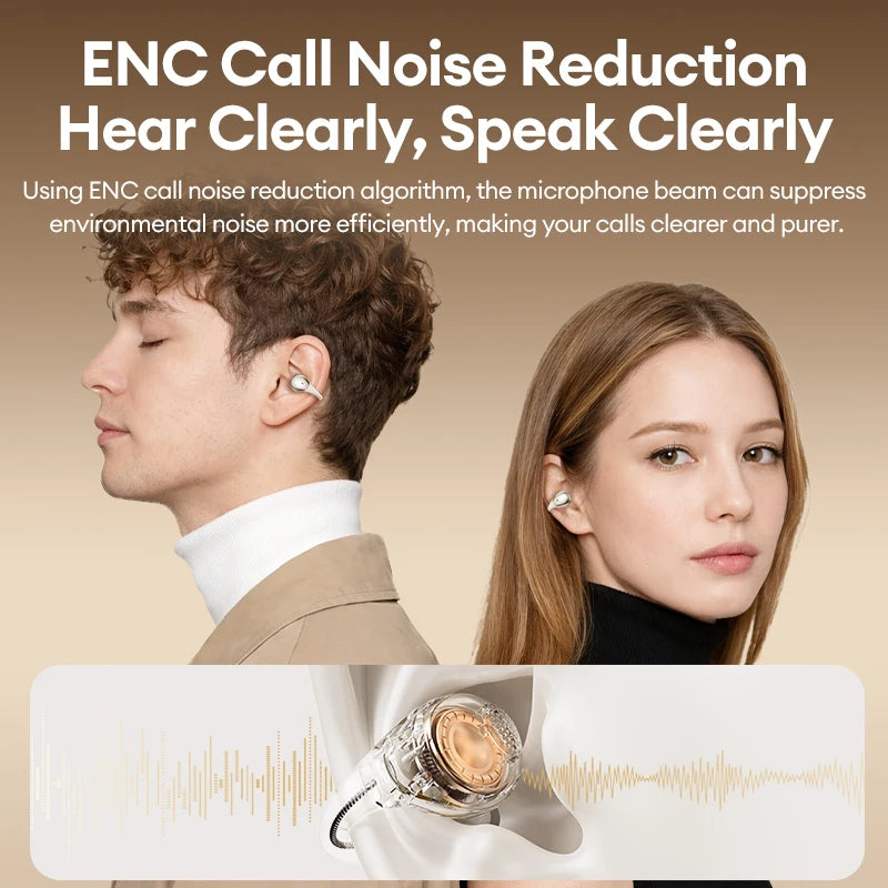 NEW Lenovo RS110 OWS Open-Ear Wireless Earbuds Clip On BT 6.0 Headphones Gaming Music Earphones IPX4 ENC Call Noise Cancellation