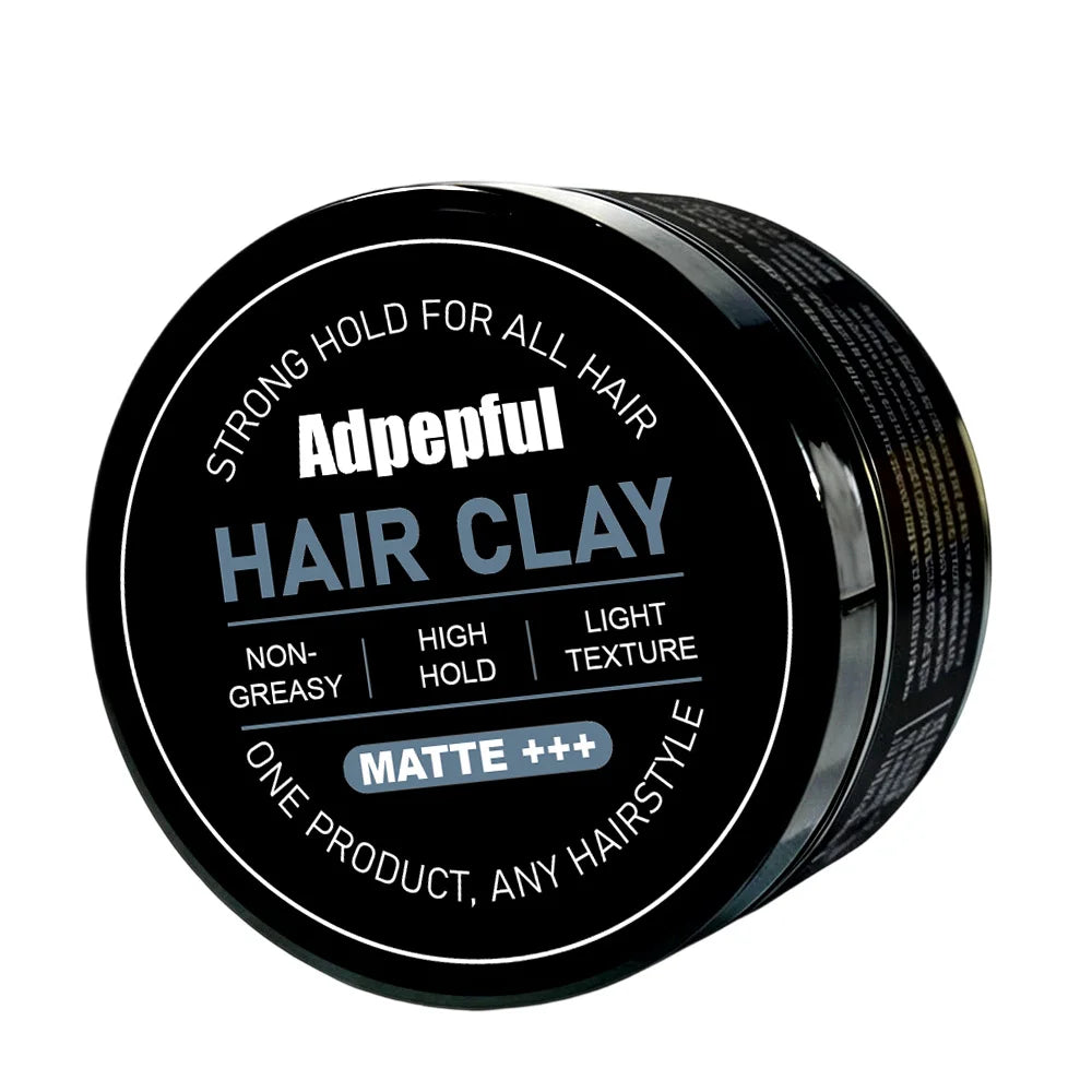 Adglamful Matte Styling Clay 120g Strong Hold Texturizing Non Greasy Low Shine Hair Mud for Modern Men Look