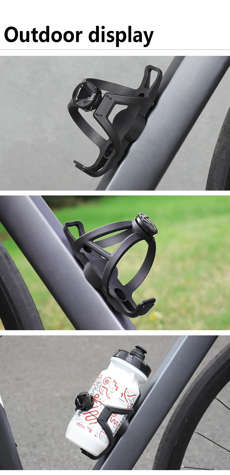 Universal Adjustable Bike Bottle Cage 68-90mm ATWEINA Water Bottle Holder with Integrated AirTag Case
