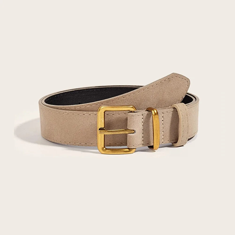 Maillard Style Suede Leather Wide Belt Trendy Luxury Design Business Waist Strap Versatile Casual Trouser Dress Belts Gifts