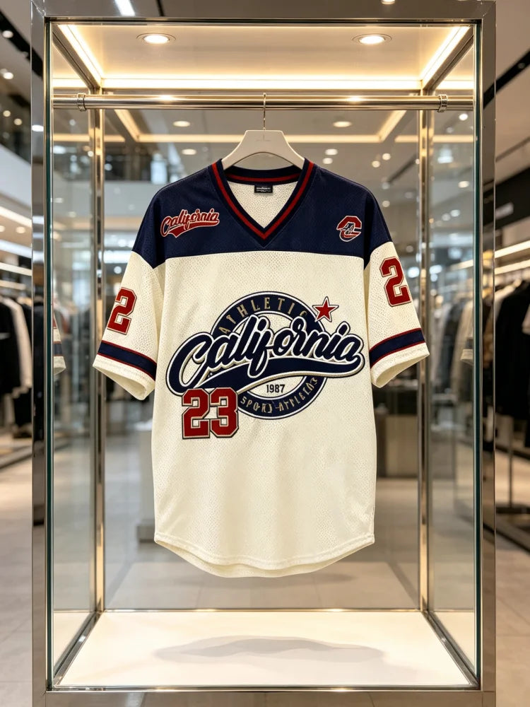 2026 Summer New California NO.23 3D Print Men Women's V-Neck Short Sleeved T-Shirt Casual Sports Jersey Tops Family Kids Tees