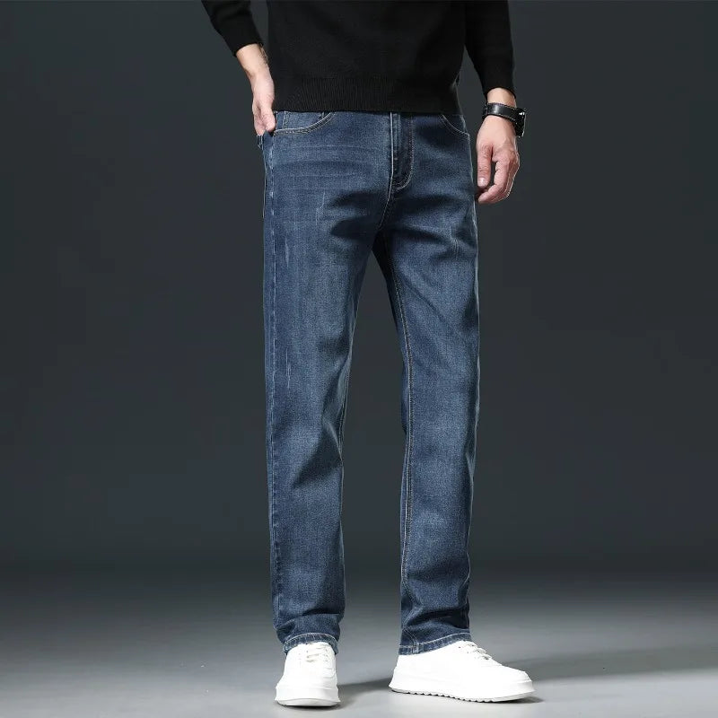 Jeans Men's 2026 Spring New Loose Classic Straight Pants Casual Comfortable Business Brand Vintage Denim Trousers