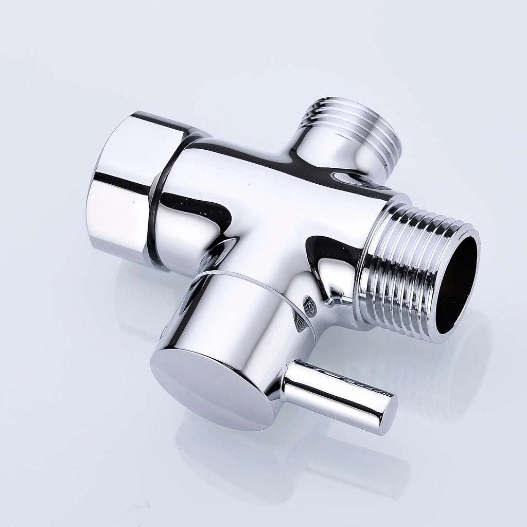 3-way G1/2 Shower Diverter Valve Water Separator Shower Tee Adapter Adjustable Faucet Switcher Bathroom Replacement Part