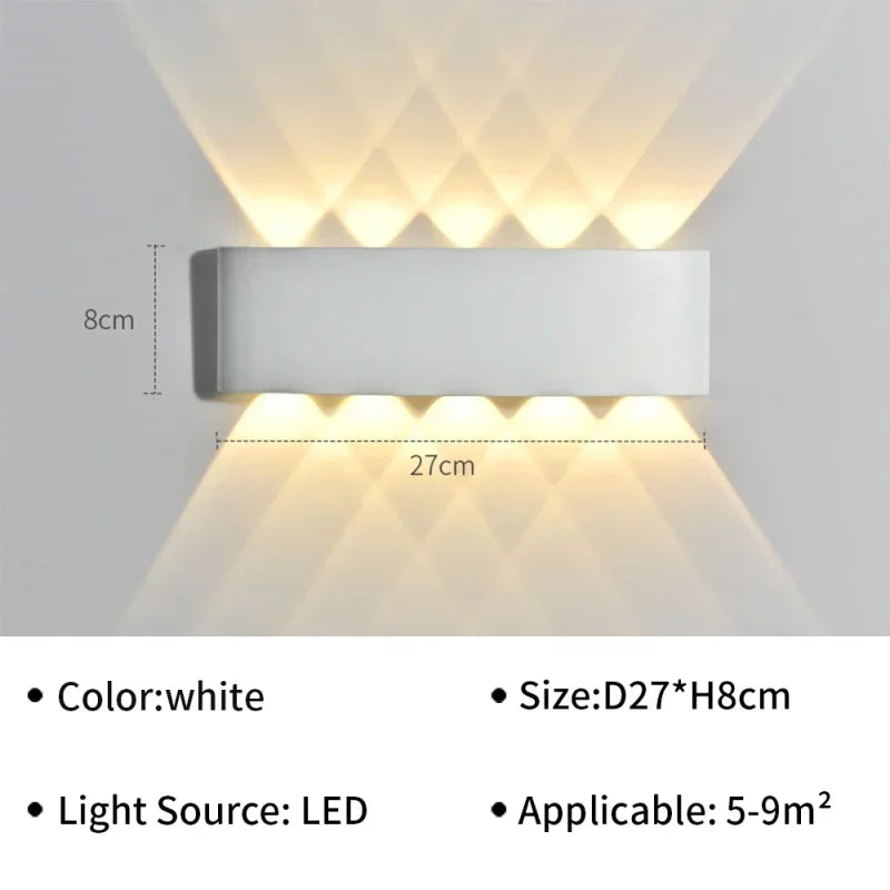 Waterproof Outdoor LED Wall Light for Garden Patio Balcony Warm White Weatherproof