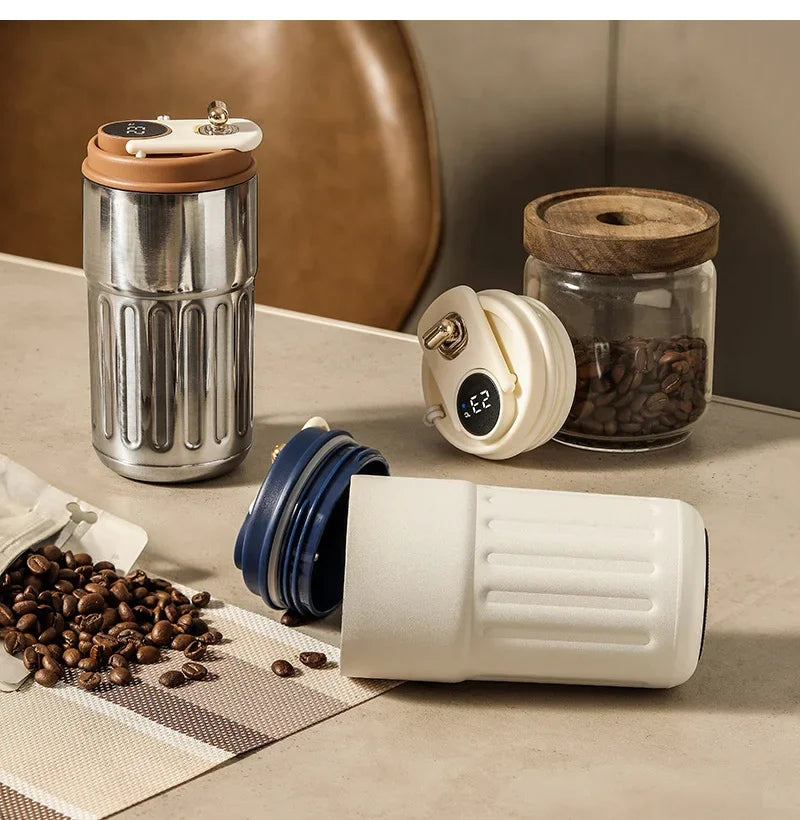 450ml Smart Thermos Cup, 316 Stainless Steel LED Temperature Display Portable Thermal Mug for Business Office Coffee