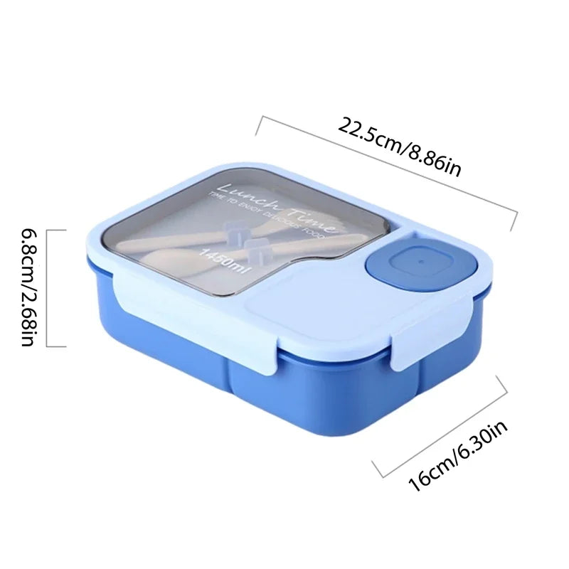 Portable Lunch Box Office Bento Box With Fork and Spoon Microwave Food Storage Container Reusable Food Boxes Quality Plastic