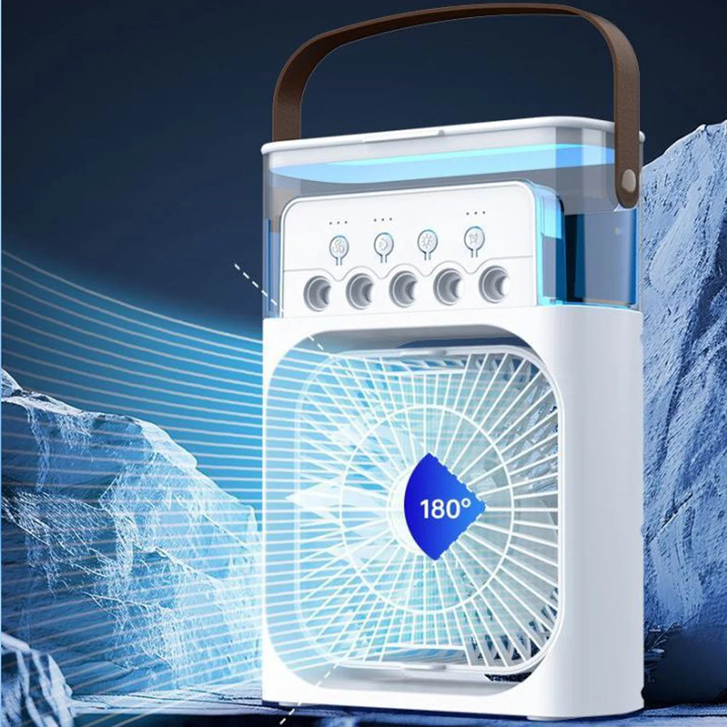 Three-in-one Fan Air Conditioner Portable Spray Mini Fans Rechargeable Outdoor Mist Electric Home Handy Desk Humidifier Cooling