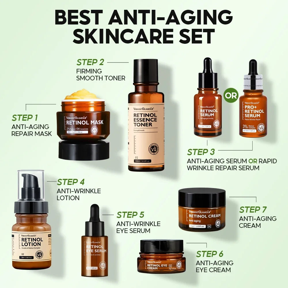 VIBRANTGLAMOUR 10PCS Retinol Face Serum Moisturizing  Essence