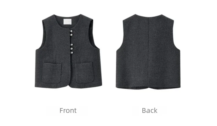 SENTUBILA Women's 2 Piece Pants Set 2026 New O Neck Waistcoat Straight Pant Winter Office Lady Wool Blend Female Suit 154ZA6093