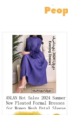 ANLAN Luxury Beading Hollow Out Tassels Pleated Miyake Dresses Women 3D Flower Splice Lantern Sleeve Loose Party Dress 2025 N