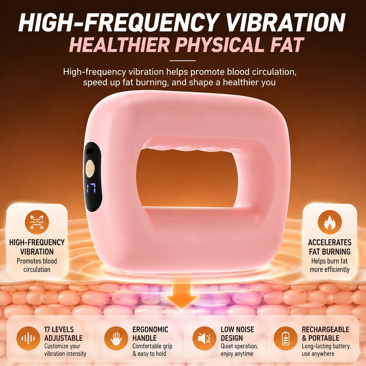 Mini Fat Shaking Massager USB Rechargeable Vibrating Muscle Relaxation Body Slimming Massage Device Portable Fitness Tool