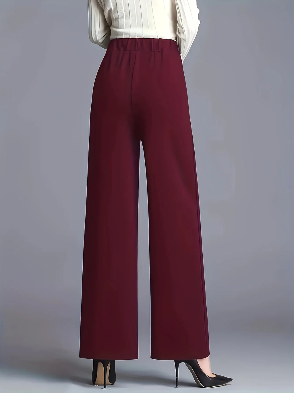 Women High Waist Draped Wide Leg Suit Pants Loose Slimming Straight Casual Versatile Trousers Multiple Colors Daily Commuter