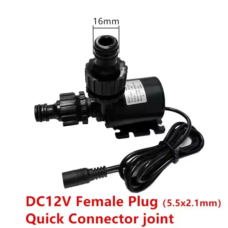 Water Pump High Pressure Ultra Quiet Solar DC12V/ 24V Lift 5M 800L/H Brushless Motor Submersible Water Pumps Quick Break Joint