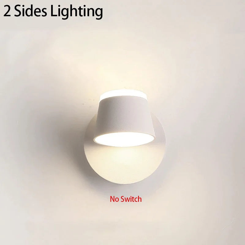 Nordic LED Wall Lamp With Switch 350 Degrees Rotatable Bedroom Bedside Corridor Reading Light Aisle Hotel Sconce Indoor Light