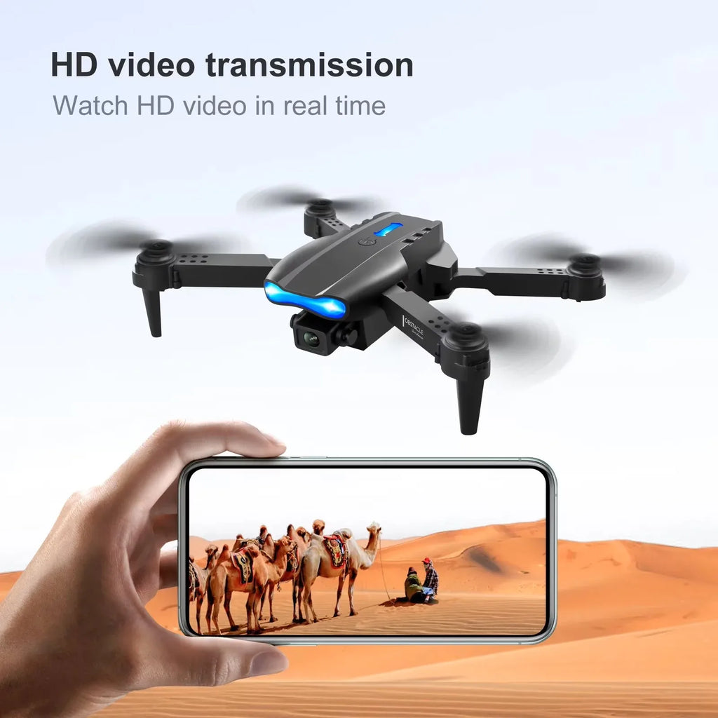 2026 New E88 PRO MAX Foldable Drone with Obstacle Avoidance, Dual HD Camera, Brushless Motor, HD Screen Remote, 40min Flight Time Extra Batteries, One Key Return Home, LED Lights, USB Charging, Quadcopter for Beginners Adults