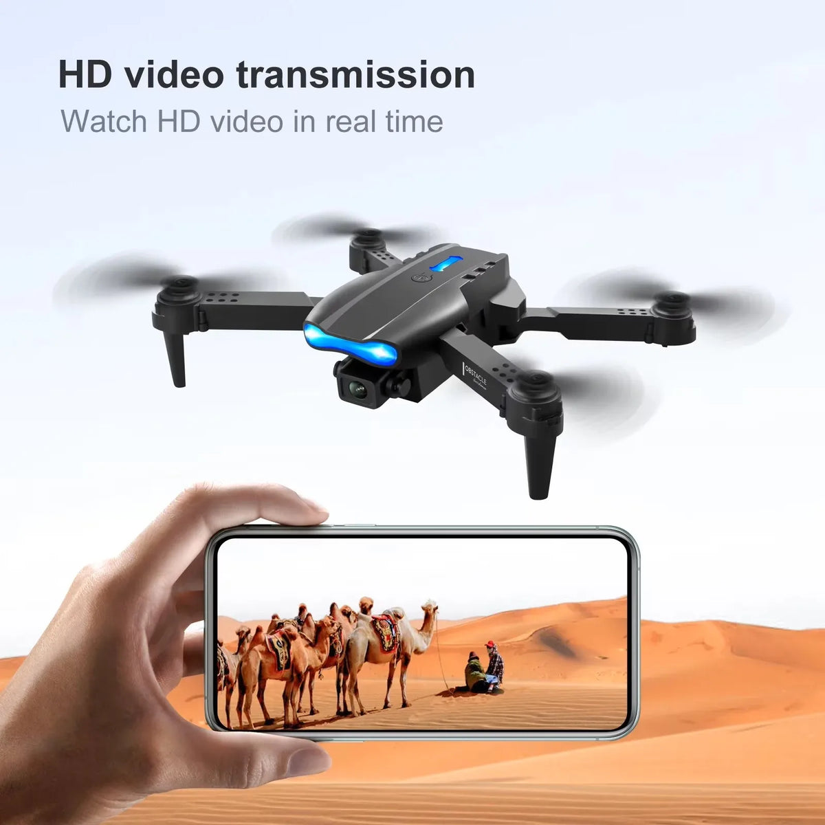 2026 New E88 PRO MAX Foldable Drone with Obstacle Avoidance, Dual HD Camera, Brushless Motor, HD Screen Remote, 40min Flight Time Extra Batteries, One Key Return Home, LED Lights, USB Charging, Quadcopter for Beginners Adults