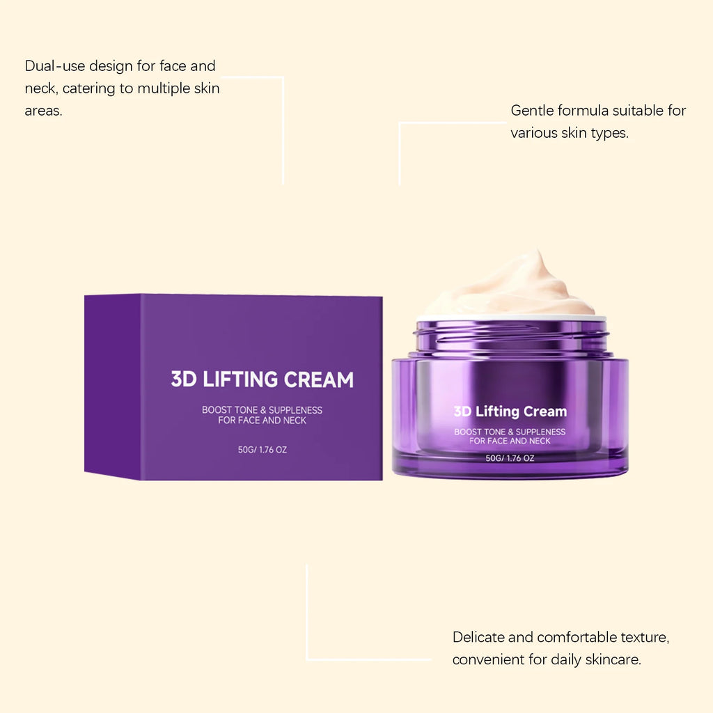 3D Lifting Cream For Face Neck Reduce Wrinkle Tightening Smoothing Skin Fast Absorb Non Greasy Rejuvenate Skin Shape Facial Line