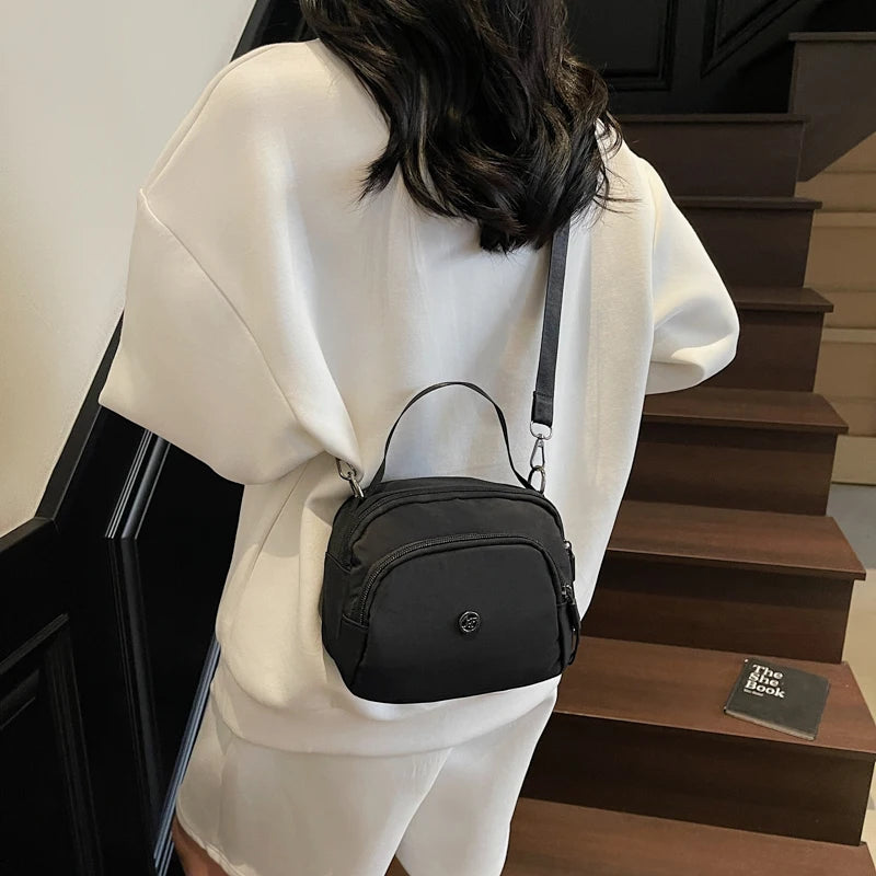 Women's Fashion Canvas Crossbody Bags Multi Pocket Small Shoulder Bag Casual Boho Handbag Lightweight Travel Purse for Daily Use
