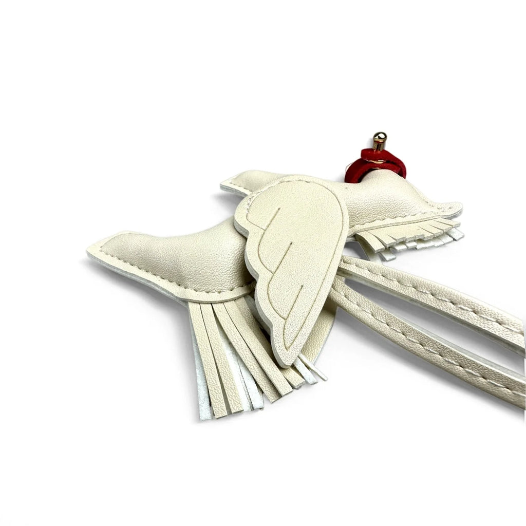 Elegant Winged Pony Keychain with Detachable Mouth Strap | Hand-Stitched Premium PU Leather Bag Charm with Plush Filling, Gift