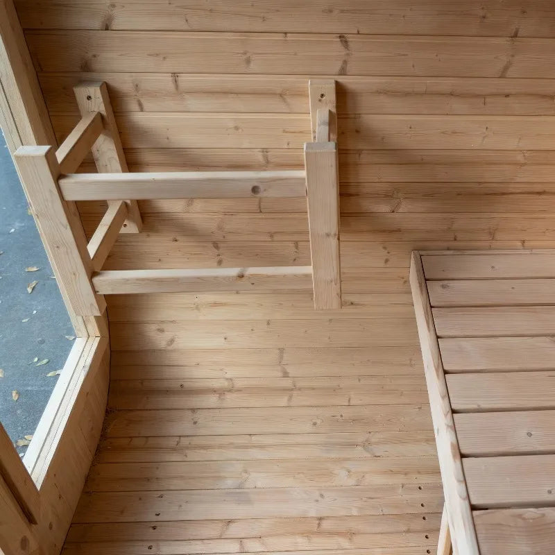 Customized Premium Large Cedar Wood Outdoor Family Spa Sauna, Wet & Dry Type with Panoramic Glass & Lighting